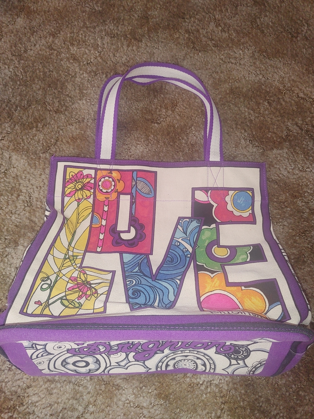 Brighton Multicolor LOVE Canvas Tote